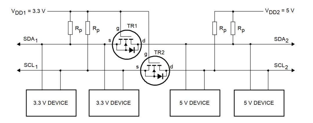 IIC總線雙向電平轉(zhuǎn)換電路